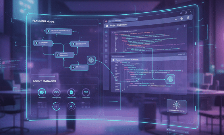 Antigravity IDE di Google - interfaccia con Planning Mode, Agent Manager e browser integrato